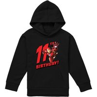 Marvel Iron Man Birthday 11 Youth Kids Pull-Over Hoodie, Black | Size: 12-13 Years