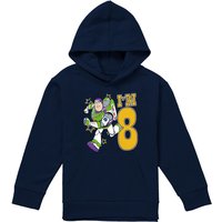 Disney Toy Story Birthday Buzz I'M 8 Youth Kids Pull-Over Hoodie, Navy | Size: 9-11 Years