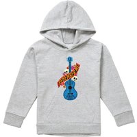 Disney Coco Remember Me Guitar With Skulls Youth Kids Pull-Over Hoodie, Athletic Heather in Grey | Size: 7-8 Years
