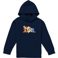 Winnie Pooh Tigger Piglet Eeyore Christmas Santa Hats Pull Over Hoodie