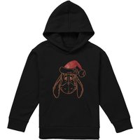 Disney Winnie The Pooh Eeyore Christmas Hat Youth Kids Pull-Over Hoodie, Black | Size: 9-11 Years