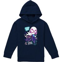 Marvel Spidey & His Amazing Friends Ghost Spider Go Webs Youth Kids Pull-Over Hoodie, Navy | Size: 5-6 Years