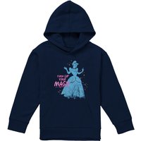 Disney Cinderella Turn Up Your Magic Youth Kids Pull-Over Hoodie, Navy | Size: 7-8 Years