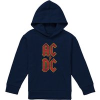 AC/DC ACDC Stack Logo Youth Kids Pull-Over Hoodie, Navy | Size: 12-13 Years