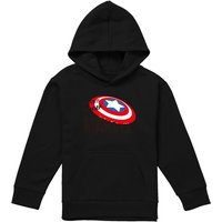 Marvel Captain America First Avenger Youth Kids Pull-Over Hoodie, Black | Size: 12-13 Years