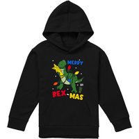 Disney Toy Story Merry Rexmas Christmas Youth Kids Pull-Over Hoodie, Black | Size: 12-13 Years