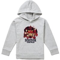 Stranger Things Board Game Youth Kids Pull-Over Hoodie, Athletic Heather in Grey | Size: 12-13 Years