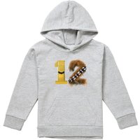 Disney Star Wars C3Po Chewbacca 12 Youth Kids Pull-Over Hoodie, Athletic Heather in Grey | Size: 9-11 Years