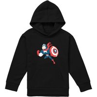 Marvel Captain America Holiday Outfit Youth Kids Pull-Over Hoodie, Black | Size: 5-6 Years