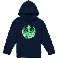 Disney Star Wars St Patrick'S Day Luck Rebel Sign Youth Kids Pull-Over Hoodie, Navy | Size: 9-11 Years