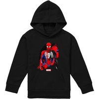 Marvel Spiderman Symbiote Youth Kids Pull-Over Hoodie, Black | Size: 12-13 Years