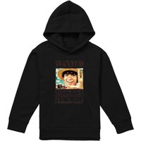 One Piece Luffy Wanted Poster Youth Kids Pull-Over Hoodie, Black | Size: 5-6 Years