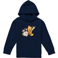 Disney Beauty & The Beast Potts Lumerie Cogsworth Youth Kids Pull-Over Hoodie, Navy | Size: 5-6 Years