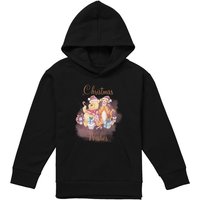 Disney Winnie The Pooh Christmas Wishes With Pooh, Tigger, Piglet Youth Kids Pull-Over Hoodie, Black | Size: 12-13 Years
