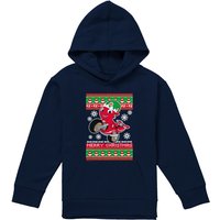 Hasbro Ricky Zoom Motorbike Christmas Jumper Youth Kids Pull-Over Hoodie, Navy | Size: 12-13 Years
