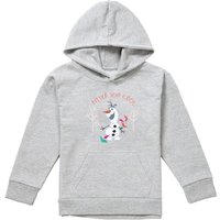 Disney Frozen Olaf Never Too Cool Youth Kids Pull-Over Hoodie, Athletic Heather in Grey | Size: 9-11 Years