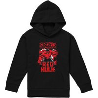 Marvel Red Hulk Comic Youth Kids Pull-Over Hoodie, Black | Size: 9-11 Years