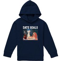 Disney Lady & The Tramp Date Goals Valentine'S Day Youth Kids Pull-Over Hoodie, Navy | Size: 12-13 Years