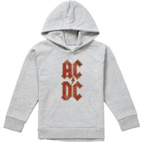 AC/DC ACDC Stack Logo Youth Kids Pull-Over Hoodie, Athletic Heather in Grey | Size: 9-11 Years