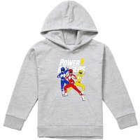 Hasbro Power Rangers Trio Youth Kids Pull-Over Hoodie, Athletic Heather in Grey | Size: 12-13 Years