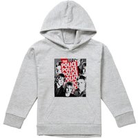 The Police Repeat Collage Youth Kids Pull-Over Hoodie, Athletic Heather in Grey | Size: 5-6 Years