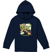Disney Star Wars The Mandalorian Grogu Racing Speeder Bike Youth Kids Pull-Over Hoodie, Navy | Size: 7-8 Years