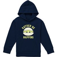 Disney Star Wars The Mandalorian Grogu Napping Pod Youth Kids Pull-Over Hoodie, Navy | Size: 12-13 Years