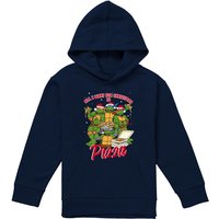 Nickelodeon Teenage Mutant Ninja Turtles Christmas Pizza Youth Kids Pull-Over Hoodie, Navy | Size: 12-13 Years