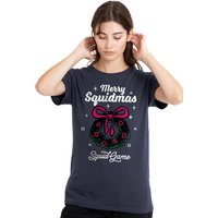 Squid Game Women's Merry Squidmas Wreath Christmas T-Shirt, Deep Navy | Size: XL