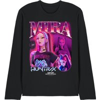 Netflix Kpop Demon Hunters Huntrix Huntrx Mira Bootleg Long Sleeve Tee, Black | Size: XL