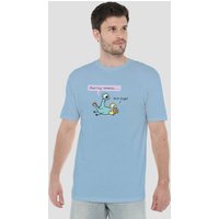 Pigeon Sharing Means T Shirt Light Blue