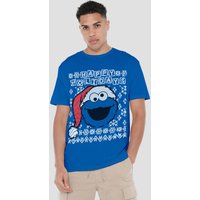 Cookie Monster Ugly Christmas T Shirt Royal