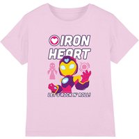 Marvel Girl's Iron Man & His Awesome Friends Iron Heart Rock & Roll T-Shirt in Pink | Size: 7-8 Years