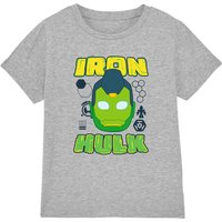 Marvel Boy's Iron Man & His Awesome Friends Iron Hulk T-Shirt in Grey | Size: 5-6 Years