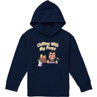 Marvel Guardians Of The Galaxy Groot Chilling With My Peeps Youth Kids Pull-Over Hoodie, Navy | Size: 7-8 Years