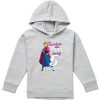 Disney Frozen Fearless Like Anna 5Th Birthday Youth Kids Pull-Over Hoodie, Athletic Heather in Grey | Size: 12-13 Years