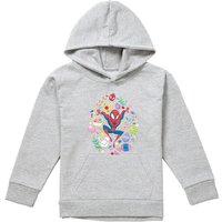 Marvel Spiderman Easter Circle Youth Kids Pull-Over Hoodie, Athletic Heather in Grey | Size: 12-13 Years