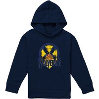 Marvel X-Men Retro Wolverine Youth Kids Pull-Over Hoodie, Navy | Size: 7-8 Years