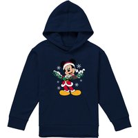Disney Mickey Mouse Merry Christmas Youth Kids Pull-Over Hoodie, Navy | Size: 5-6 Years
