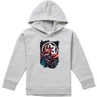 Disney Obiwan Kenobi Reva Inquisitors Painted Youth Kids Pull-Over Hoodie, Athletic Heather in Grey | Size: 12-13 Years