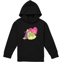 Disney Princess Valentine'S Day Friends Are For Life Youth Kids Pull-Over Hoodie, Black | Size: 9-11 Years