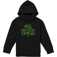Disney Star Wars St Patrick'S Day Clover Icons Youth Kids Pull-Over Hoodie, Black | Size: 9-11 Years