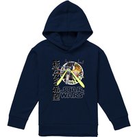 Disney Star Wars Anakin Manga Xwing Fighter Pilot Fight Youth Kids Pull-Over Hoodie, Navy | Size: 5-6 Years