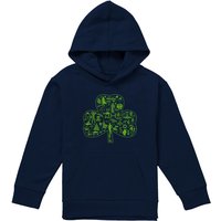 Disney Star Wars St Patrick'S Day Clover Icons Youth Kids Pull-Over Hoodie, Navy | Size: 9-11 Years