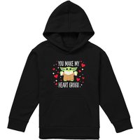 Disney Star Wars You Make My Heart Grogu Youth Kids Pull-Over Hoodie, Black | Size: 5-6 Years
