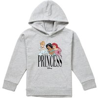 Disney Princess Trio Youth Kids Pull-Over Hoodie, Athletic Heather in Grey | Size: 5-6 Years
