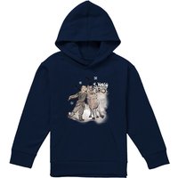 Disney Frozen Snow Bros With Kristoff & Sven Youth Kids Pull-Over Hoodie, Navy | Size: 9-11 Years