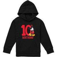 Disney Mickey Mouse 10Th Birthday Shirt Youth Kids Pull-Over Hoodie, Black | Size: 5-6 Years
