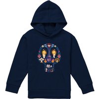 Disney Coco Day Of The Dead Skull With Miguel, Ernesto, Hector Youth Kids Pull-Over Hoodie, Navy | Size: 7-8 Years