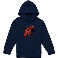 Marvel Red Hulk Fire Youth Kids Pull-Over Hoodie, Navy | Size: 5-6 Years